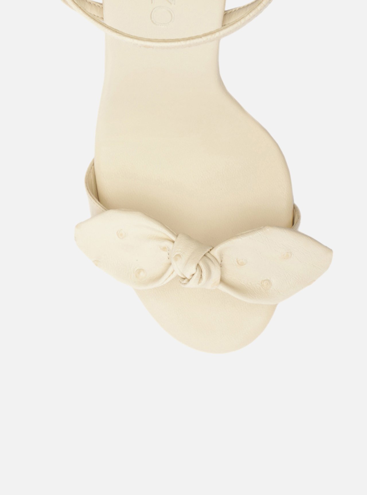 Sandália Off White Salto Alto Taça Laço Textura — foto 5