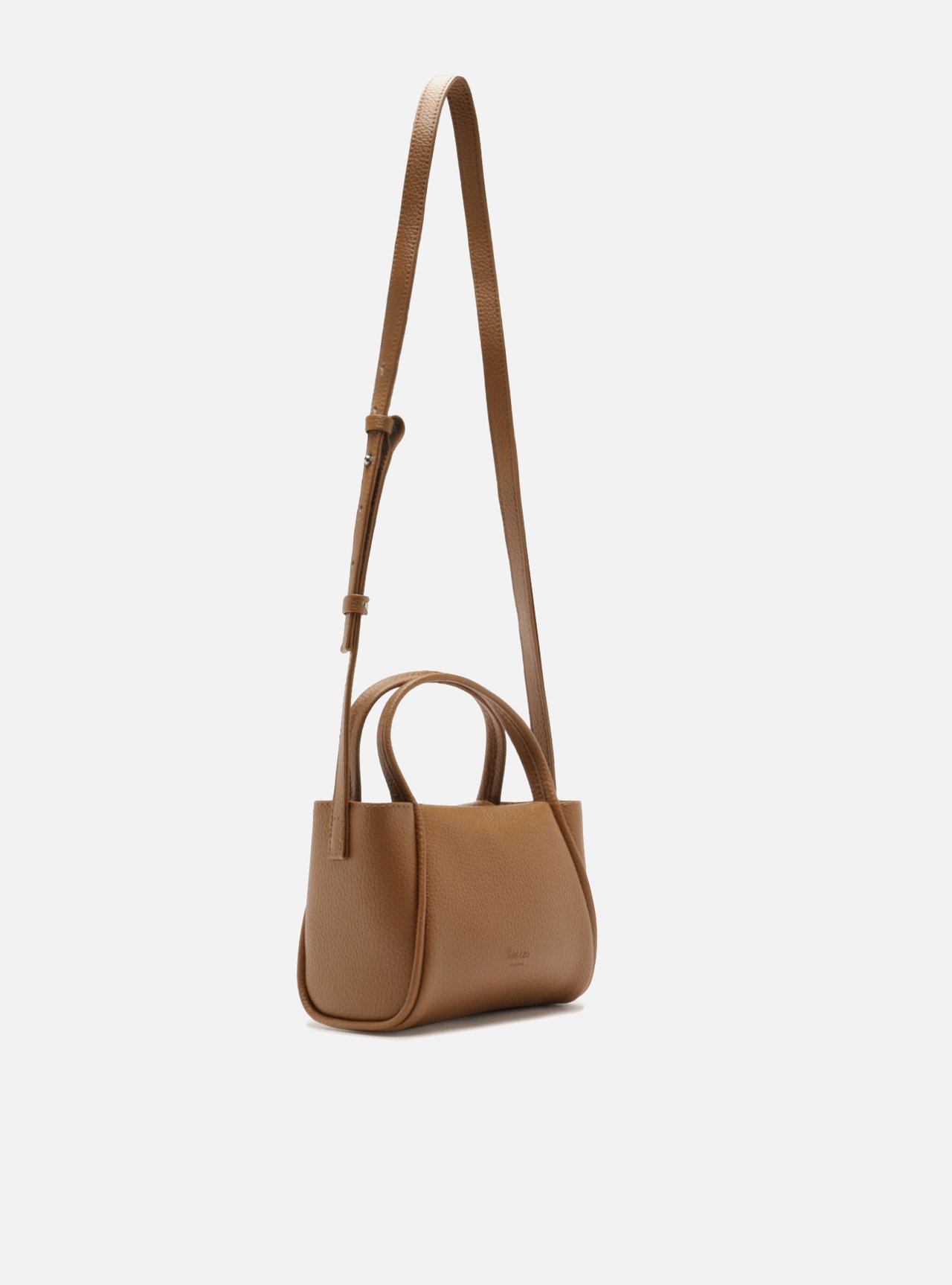 Bolsa Tote Marrom Pequena Granulada — foto 5