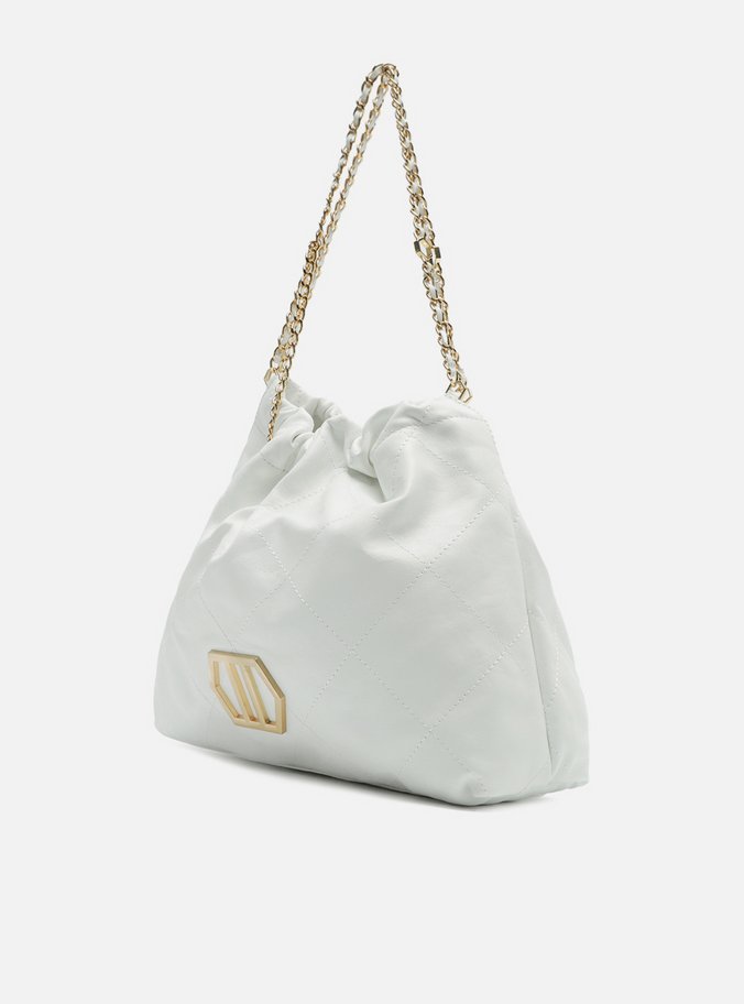 Bolsa Hobo Branca Couro Esther Grande