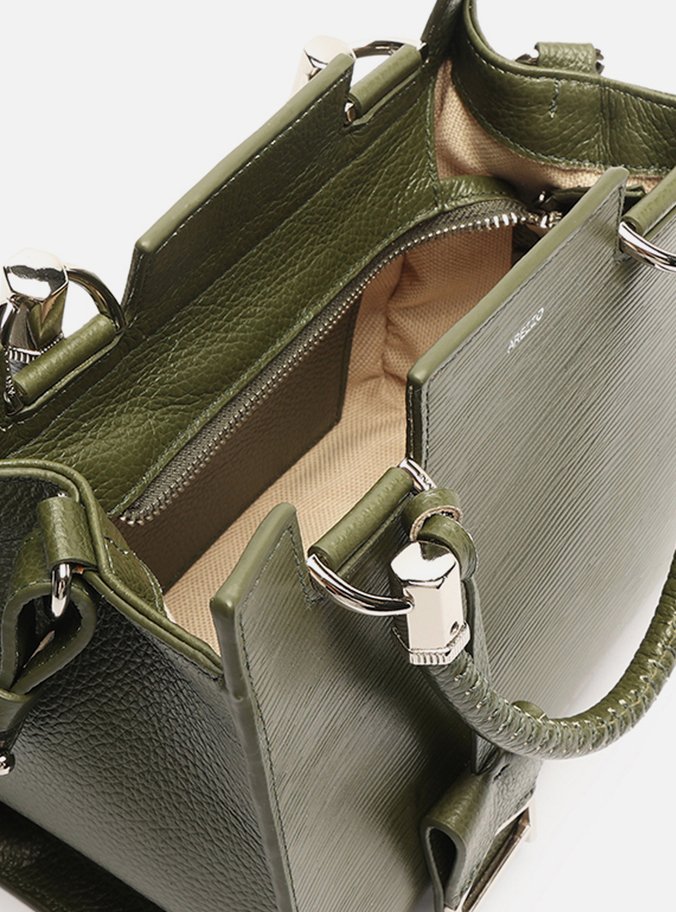 Bolsa Tote Verde Couro Abraccio Média