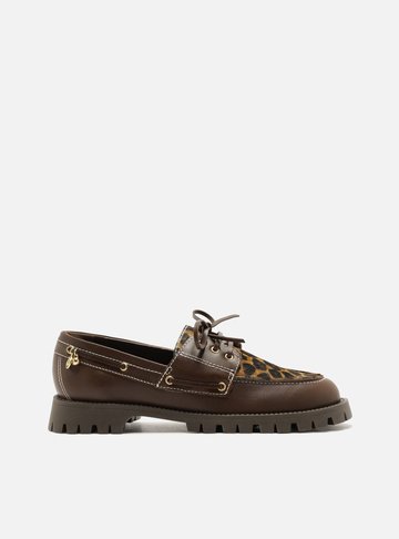 Arezzo — Mocassim Animal Print Bico Redondo Tratorado