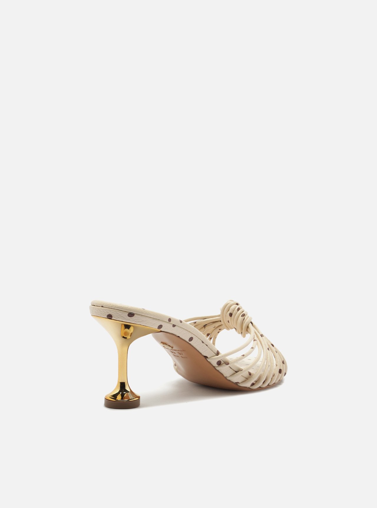 Mule Off White Poá Salto Médio Taça Dourado — foto 3