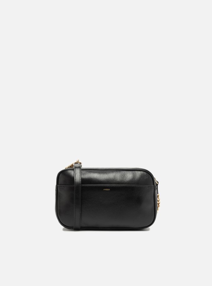 Bolsa Tiracolo Preta Couro Pequena Matelassê
