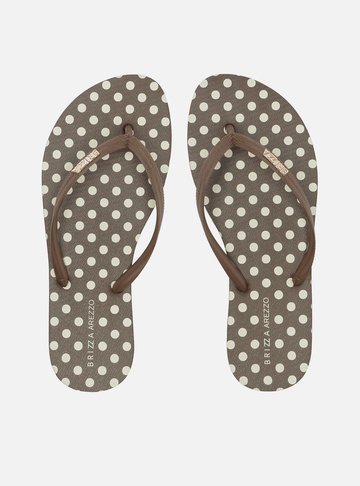 Arezzo — Chinelo de Dedo Marrom Poá Brizza