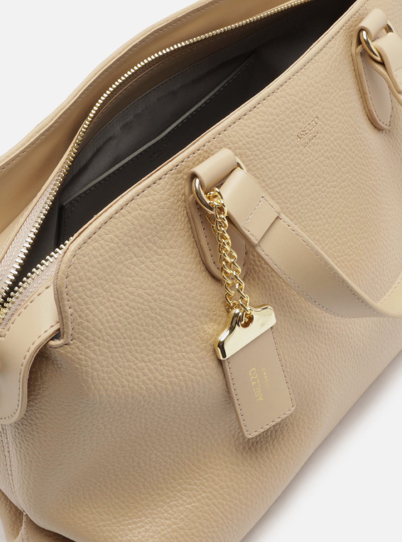 Bolsa Tote Nude Média Corrente Dourada — foto 4