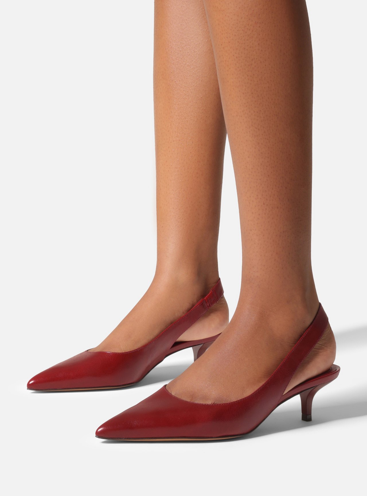 Scarpin Vermelho Couro Salto Fino Slingback — foto 6