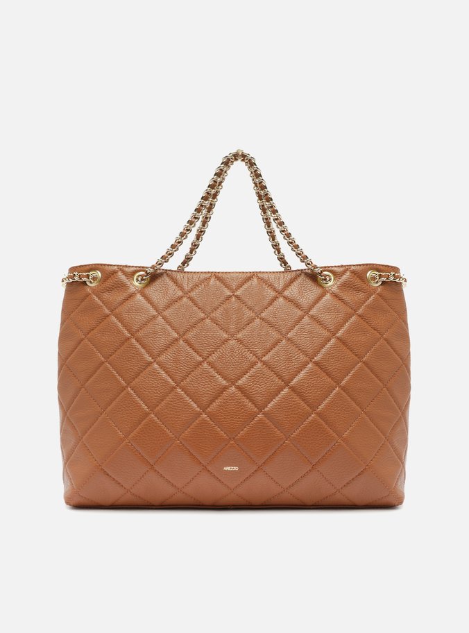 Bolsa Tote Marrom Couro Matelassê Grande