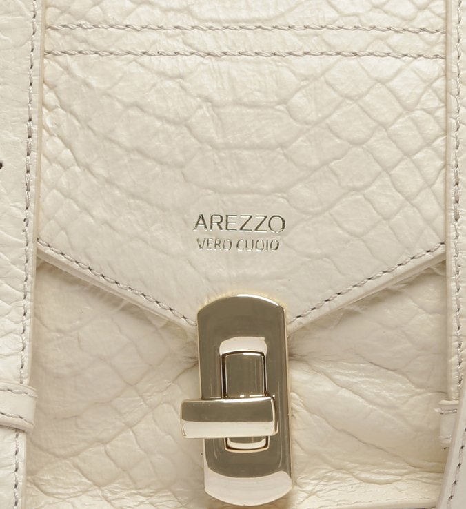 Tiracolo Off-white Couro Python Hellena Média