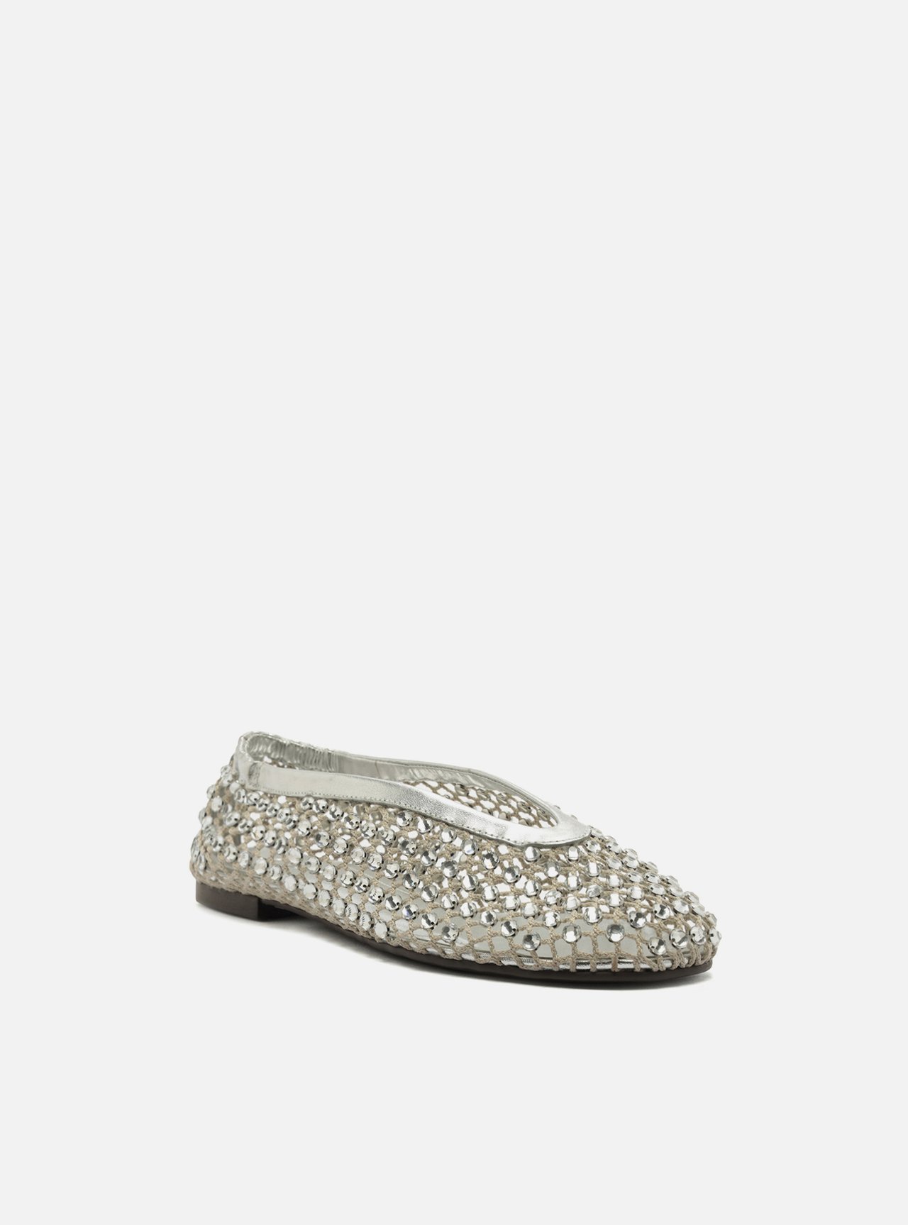 Sapatilha Prateada Bico Redondo Strass — foto 2