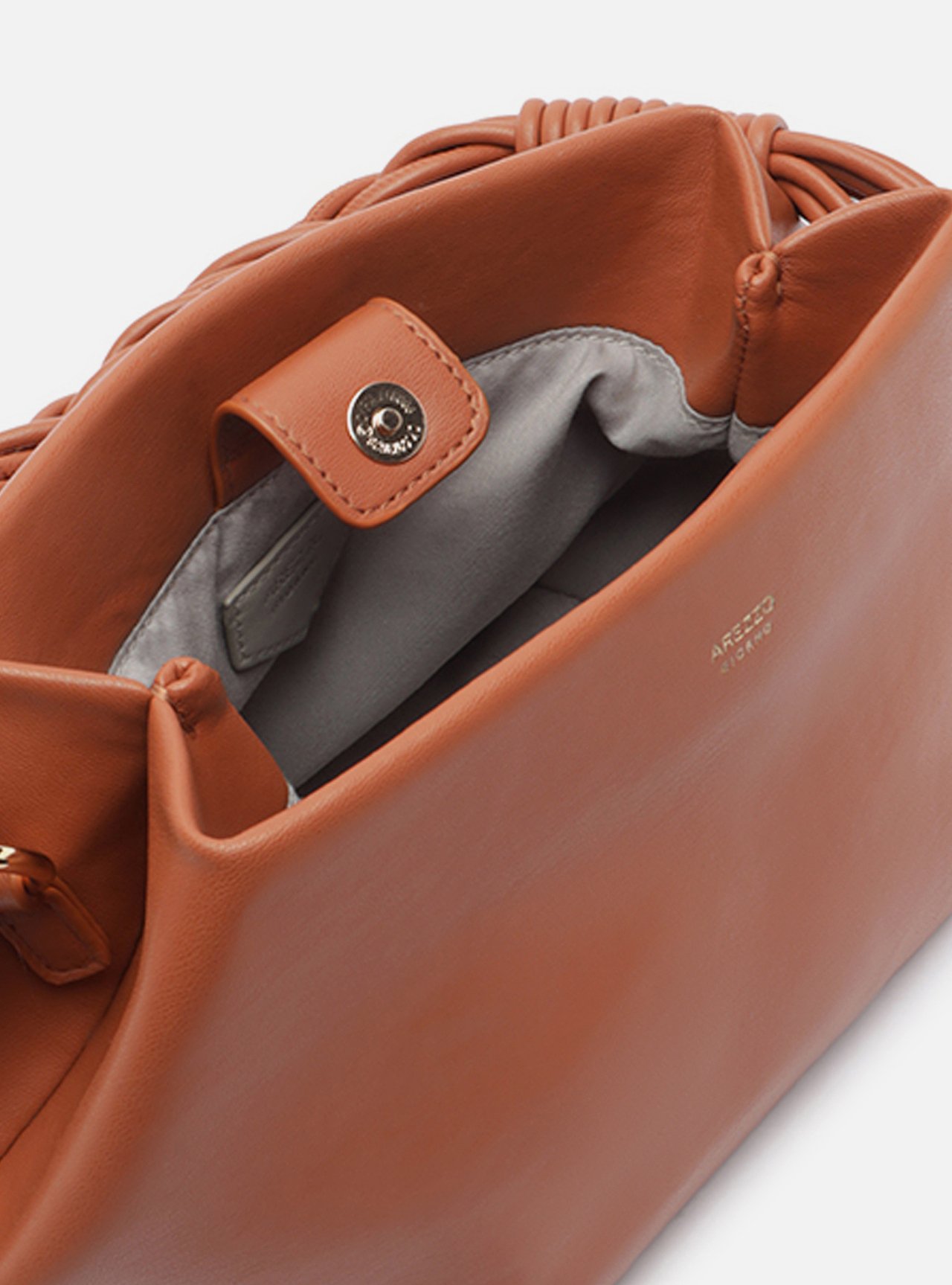 Bolsa Tiracolo Marrom Média Alça Trançada — foto 4