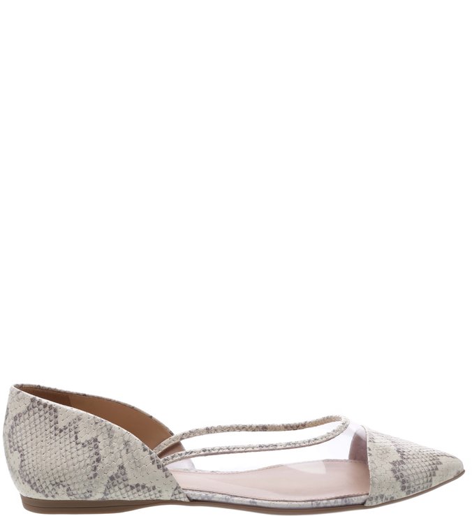 Sapatilha Snake Vinil Bico Fino Porcelana