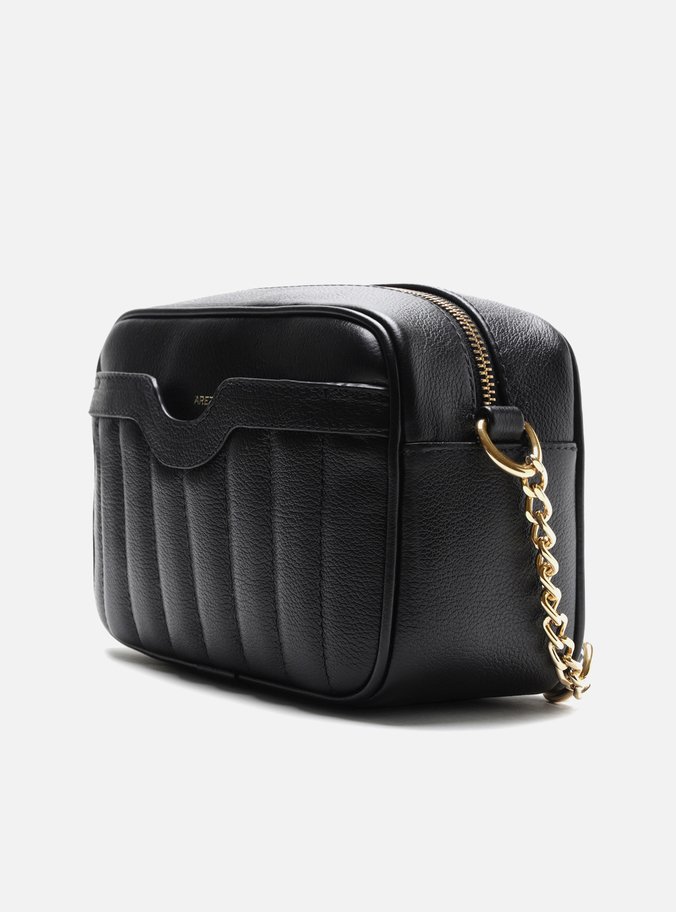 Bolsa Tiracolo Preta Couro Francine Pequena