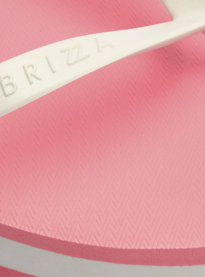 Chinelo Rosa Neon e Branco Plataforma Brizza