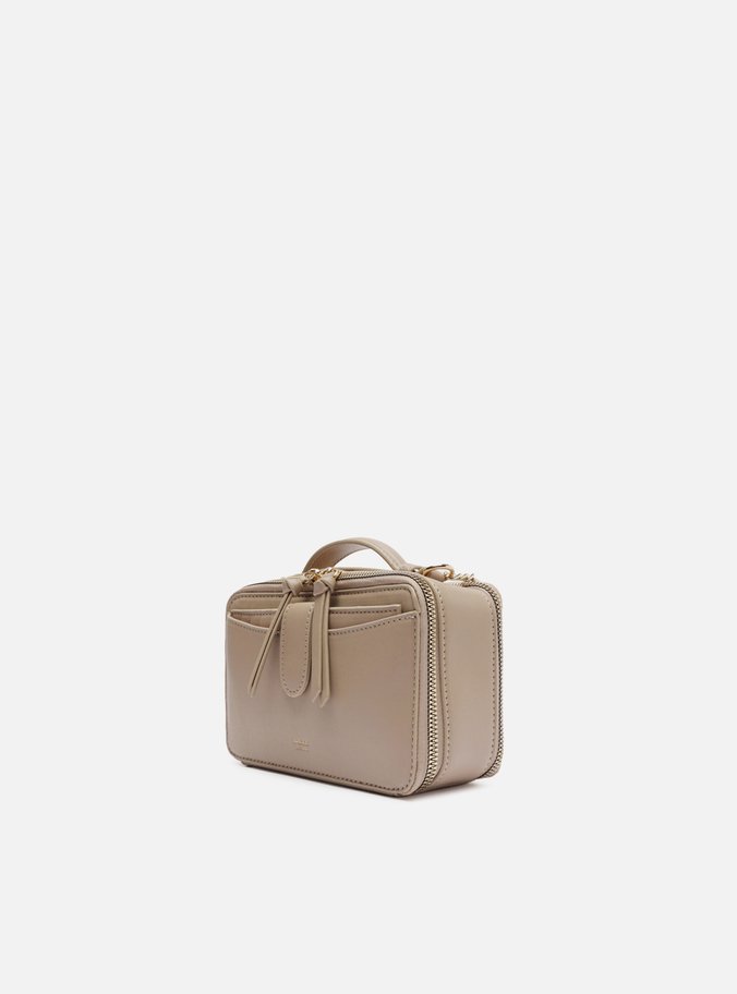 Bolsa Tiracolo Cinza Pequena Bolso Duplo