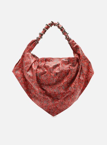 Bolsa Hobo Vermelha Paisley Grande Livia