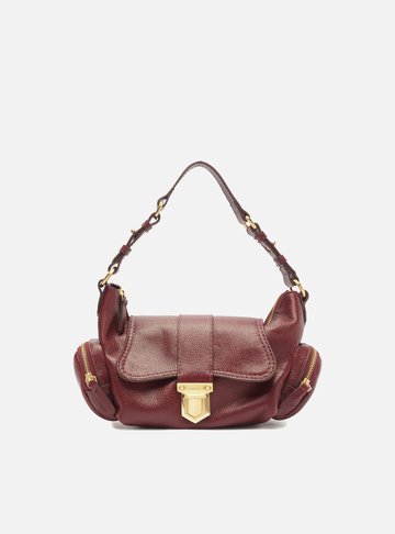 Bolsa Tiracolo Vermelha Couro Média Bolsos