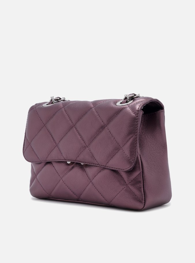 Bolsa Tiracolo Vermelha Metal Couro Mizz Média