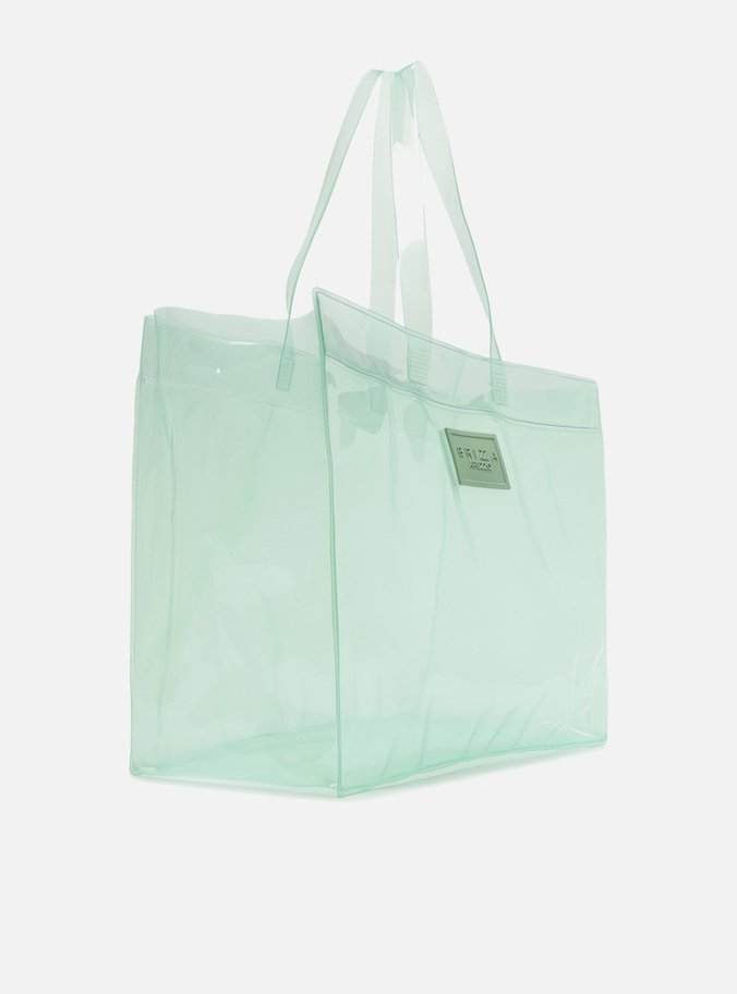 Bolsa Azul Shopping Transparente Brizza