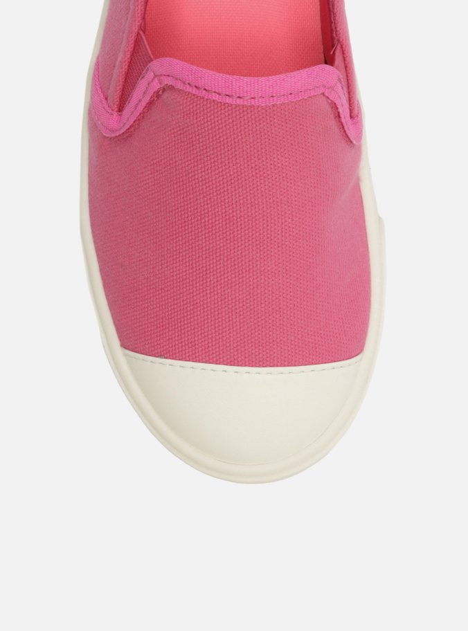 Tênis Slip On Rosa Lona Elásticos Bambini