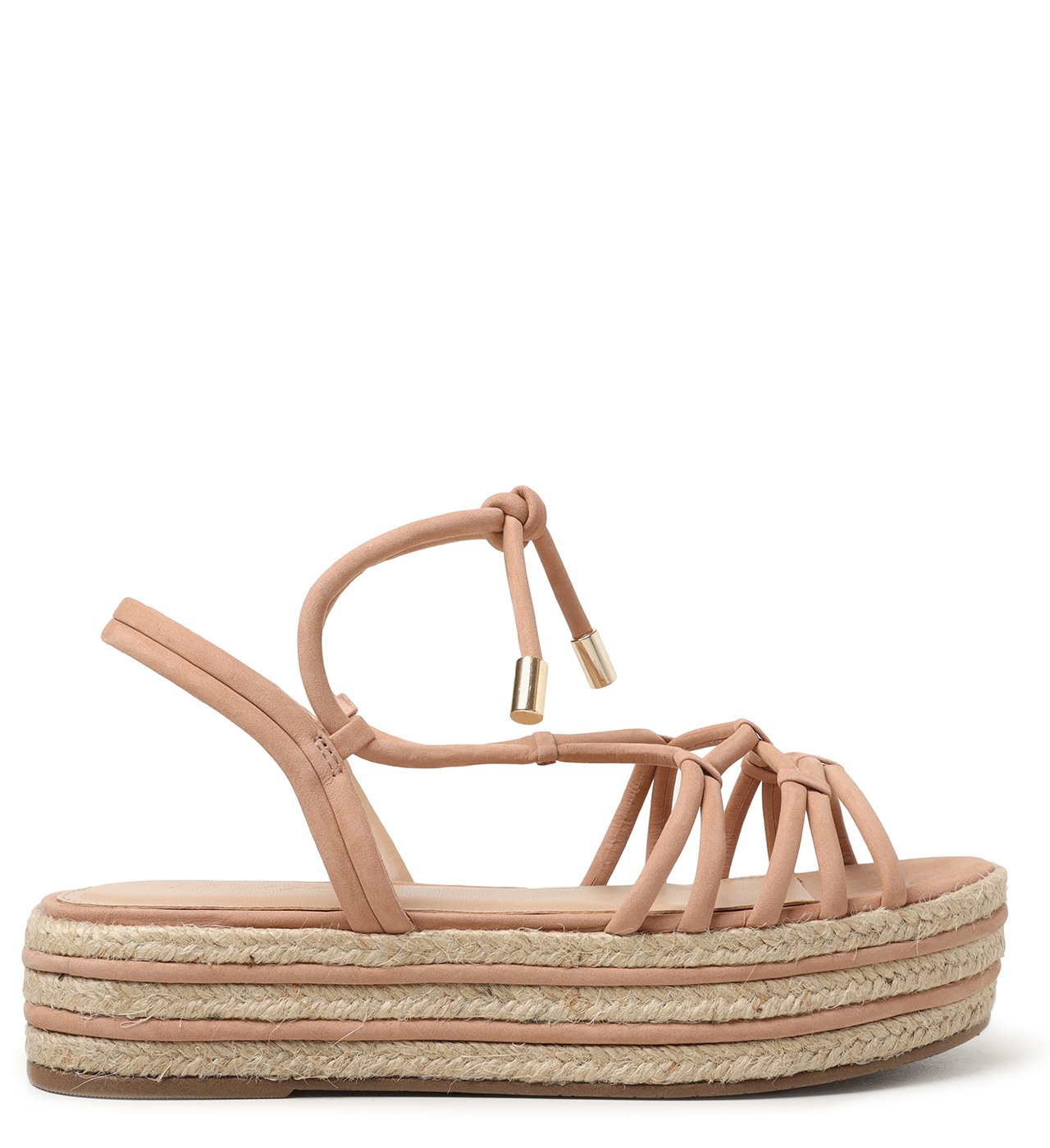 Sandália feminina flatform em nobuck satinato clearance