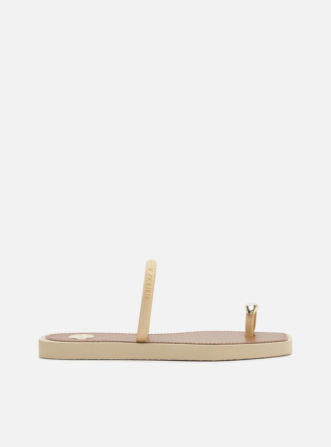 Chinelo de Dedo Off White Metais Dourados Brizza