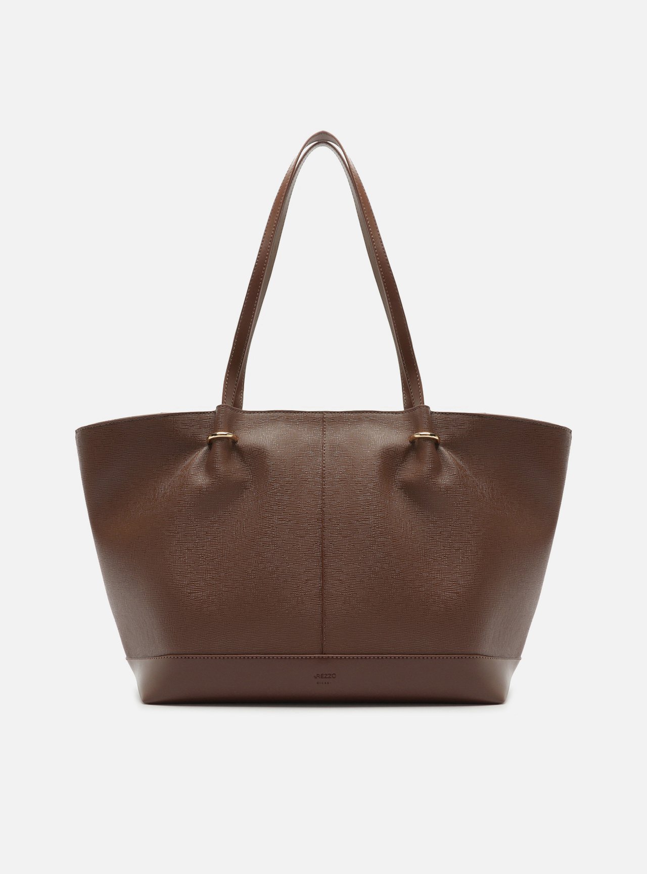 Bolsa Shopping Marrom Grande Metais Dourados — foto 1