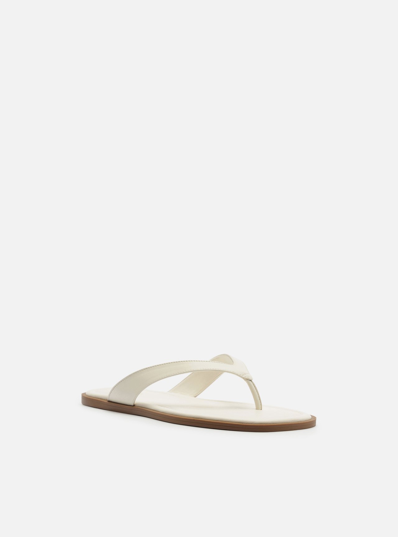 Rasteira Branca Couro Tiras Flip Flop — foto 2