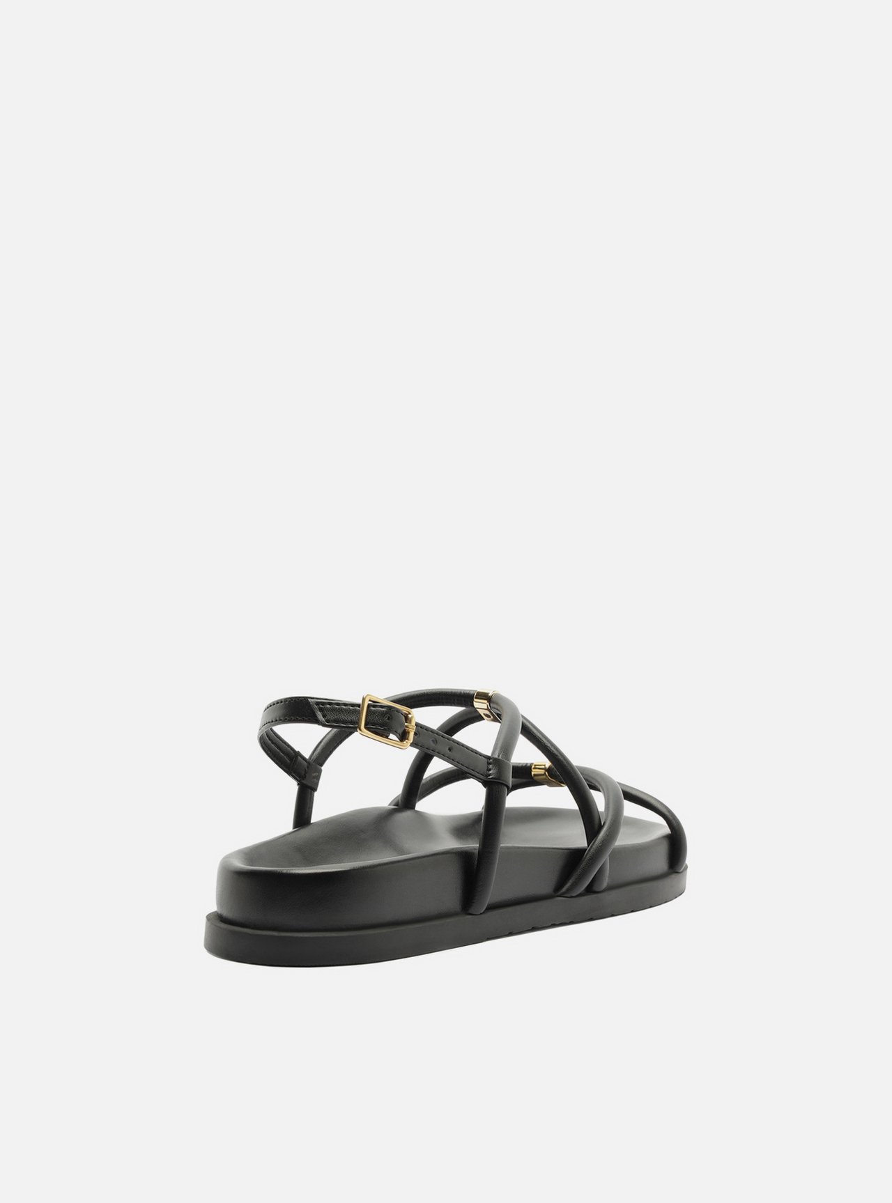 Sandália Papete Preta Flatform Metais — foto 3
