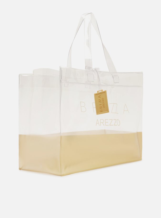 Bolsa Shopping Dourada Vinil Liz Logo Grande