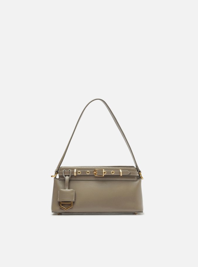 Bolsa Tiracolo Cinza Couro Pequena Victória