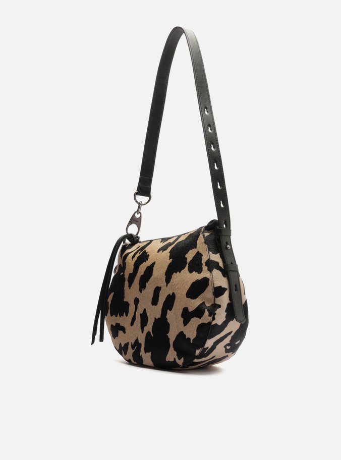 Bolsa Tiracolo Animal Print Cow Média Soft