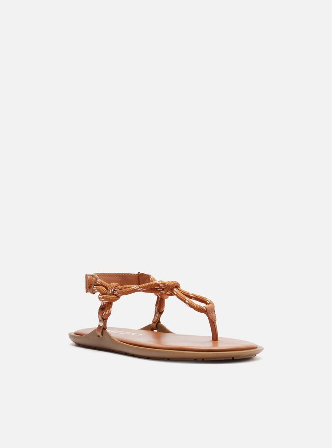 Sandália Rasteira Marrom Couro Custom Anklet