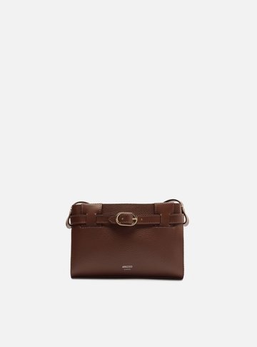 Bolsa Tiracolo Marrom Pequena Tira Afivelada