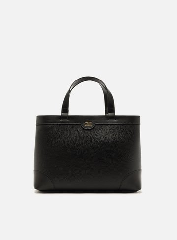 Arezzo — Bolsa Tote Preta Média Recortes