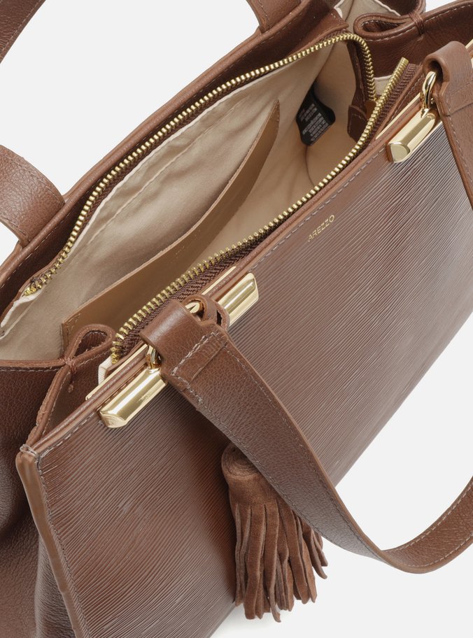 Bolsa Shopping Marrom Couro Grande Barbicacho