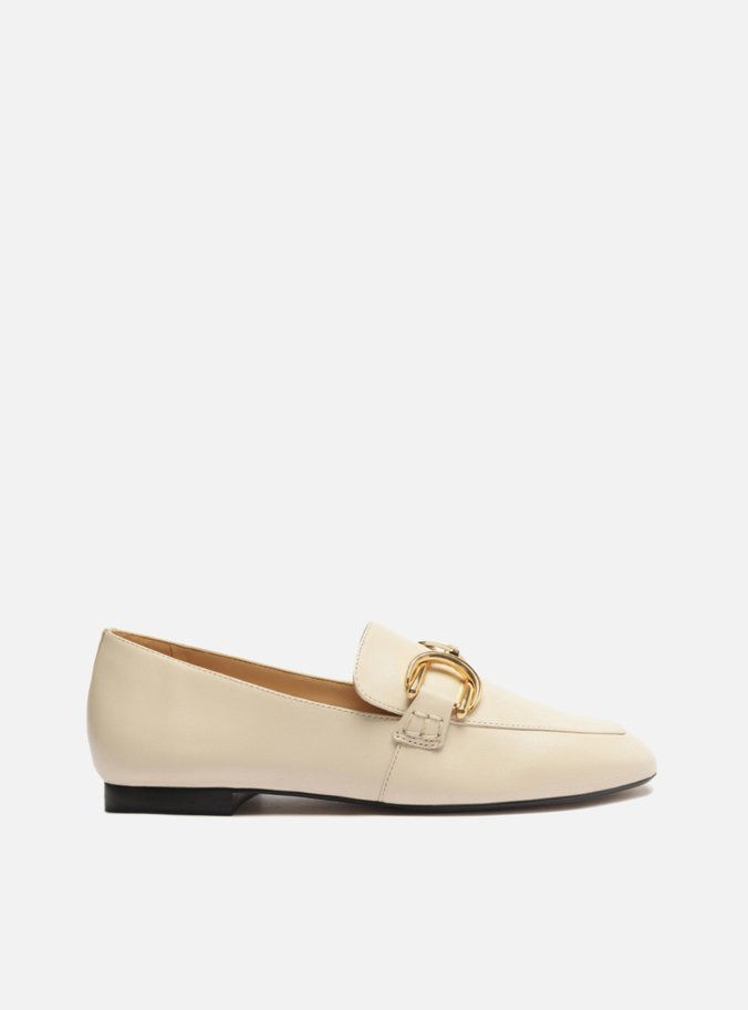 Mocassim Branco Couro Bico Redondo Classy