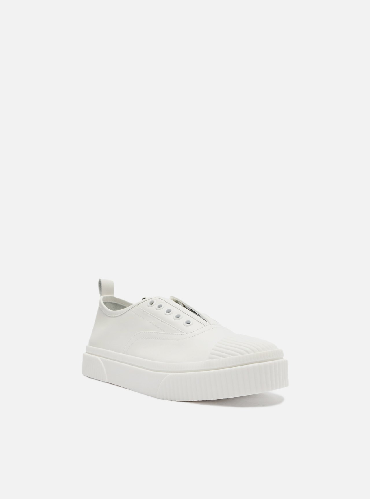 Tênis Slip On Branco Couro Ilhós — foto 2