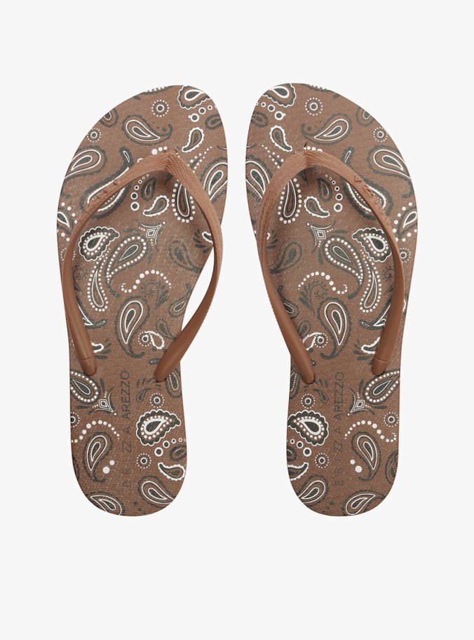 Chinelo de Dedo Marrom Paisley Brizza
