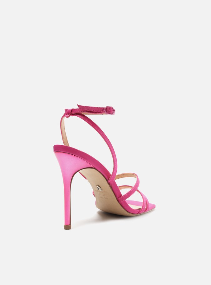 Sandália Rosa Salto Fino Tiras