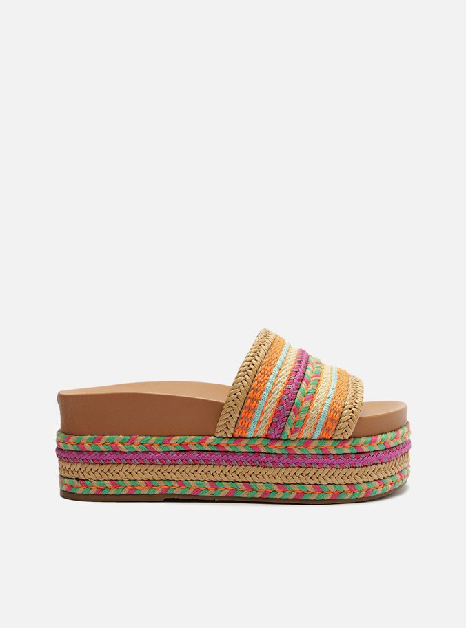 Sandália Colorida Tramada Flatform Billie