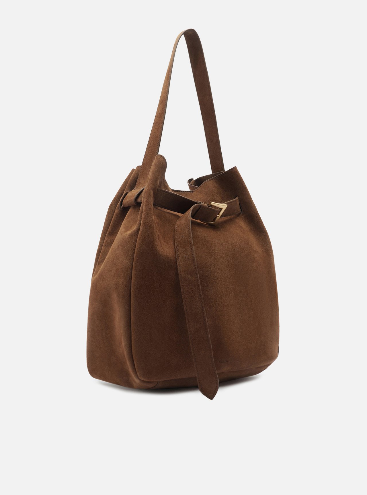 Bolsa Hobo Marrom Couro Grande Fivela — foto 5