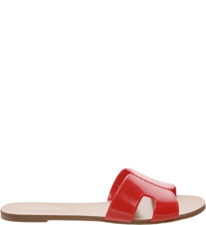 Chinelo Rasteiro Vinil  Royal Red
