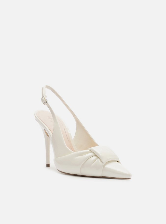 Scarpin Branco Verniz Slingback Puffer