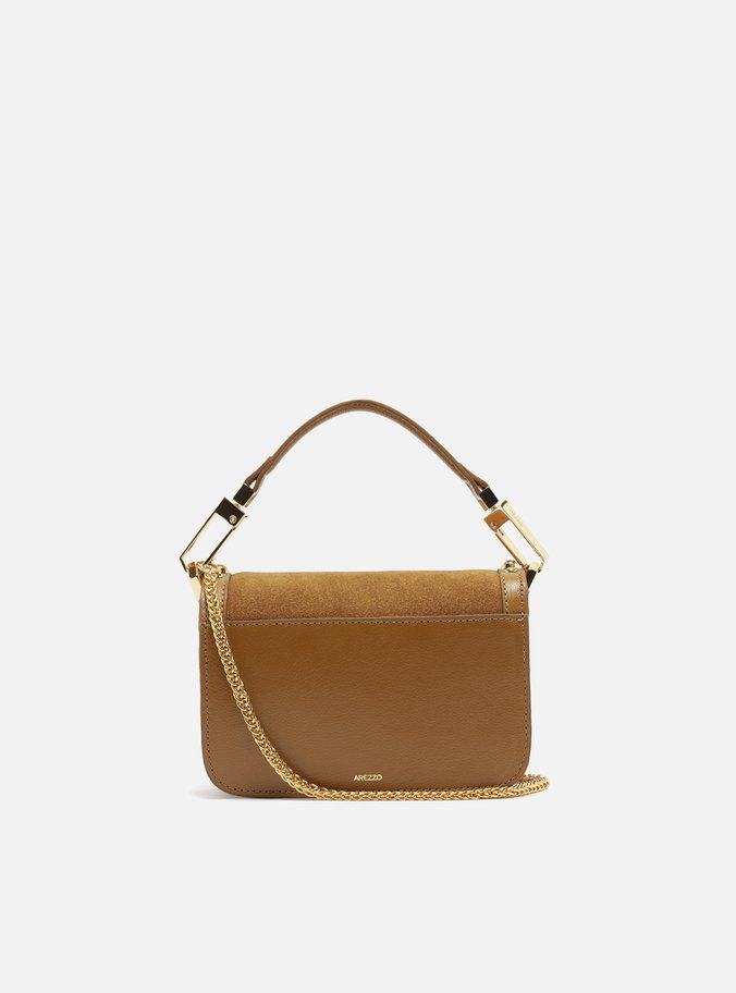 Bolsa Tiracolo Marrom Couro A001 Pequena Pedras