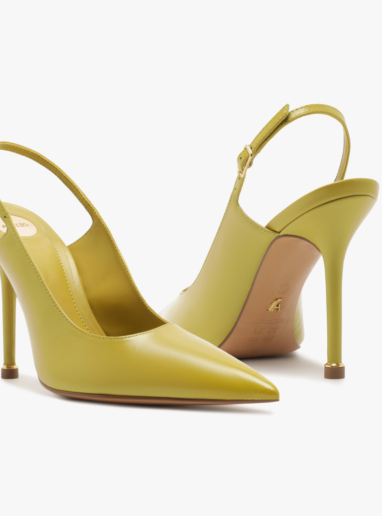 Scarpin Verde Couro Salto Fino Slingback — foto 4