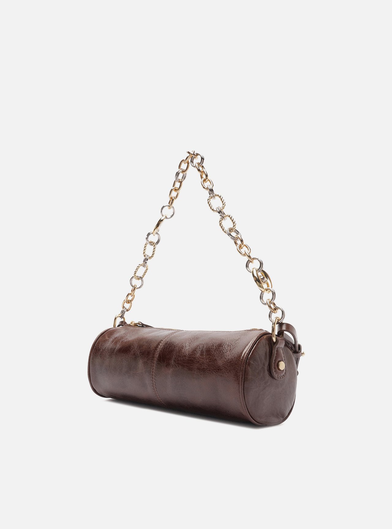 Bolsa Shoulder Marrom Couro Média Corrente Elos — foto 2