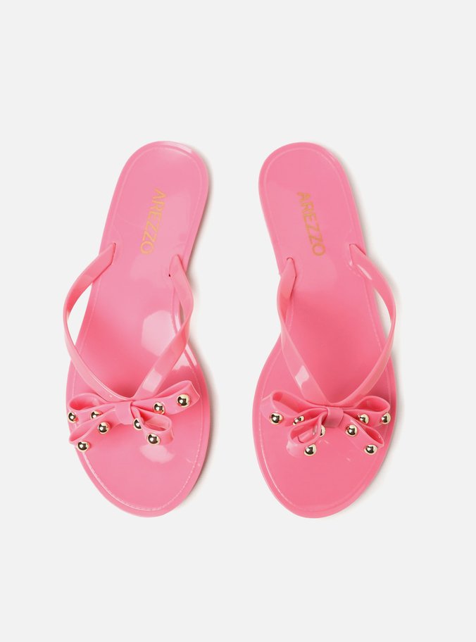 Rasteira Rosa Baby Flat Laço Brizza
