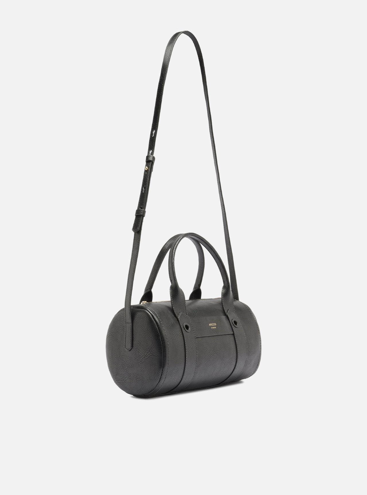 Bolsa Tiracolo Preta Média Metais — foto 5