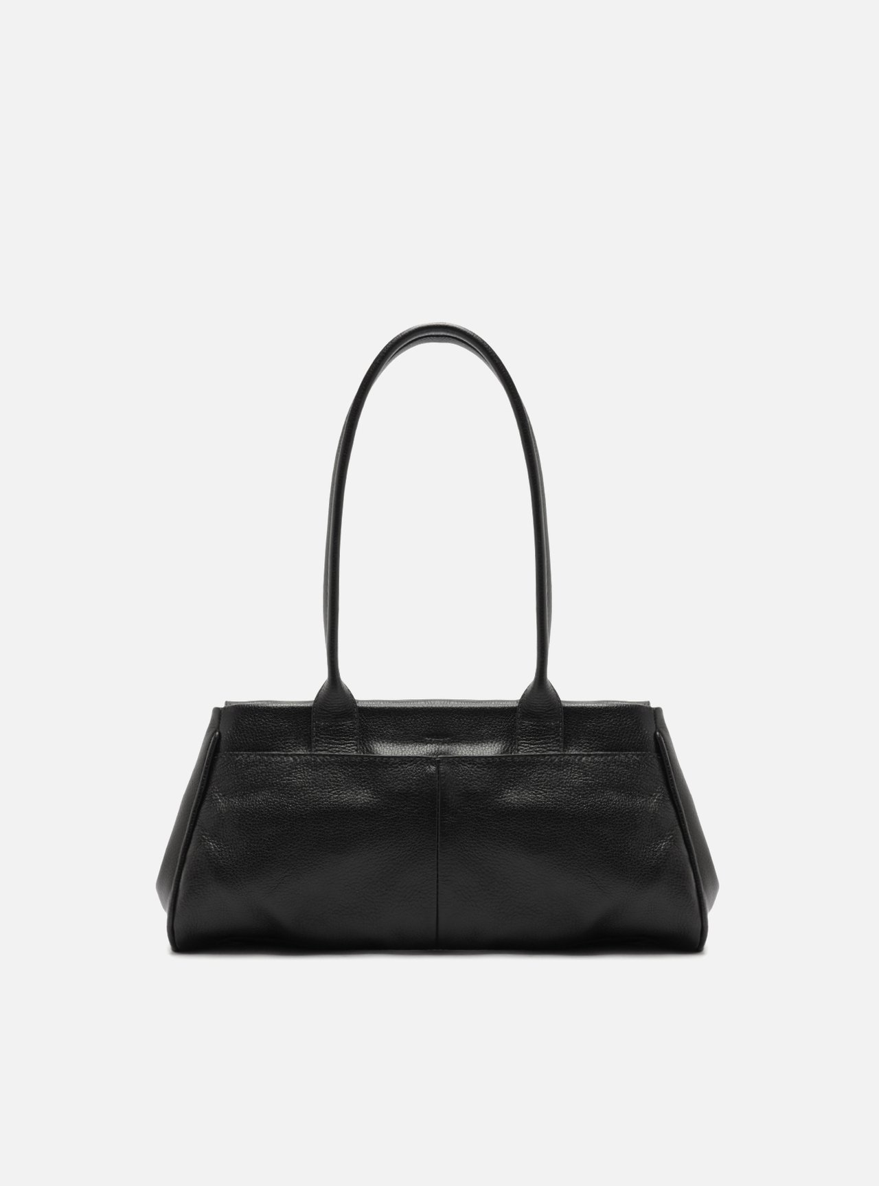 Bolsa Shoulder Preta Couro Média Metais — foto 3