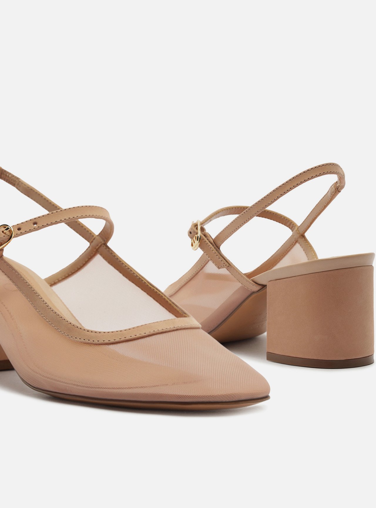 Scarpin Nude Salto Bloco Slingback — foto 4
